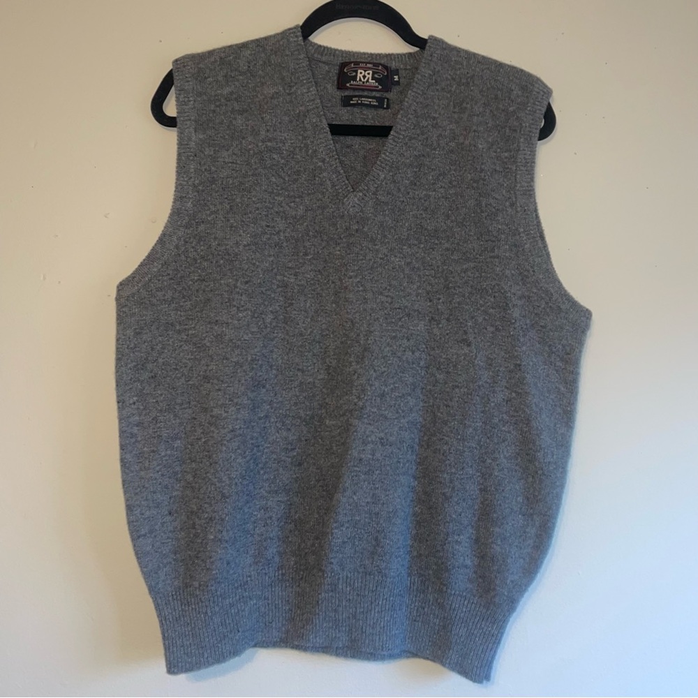 DAMAGED RRL lambswool sweater vest